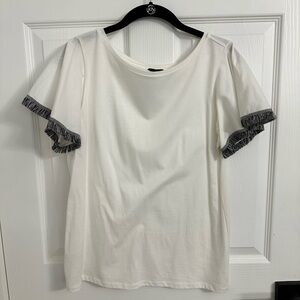 Ann Taylor White Top with Black Trim